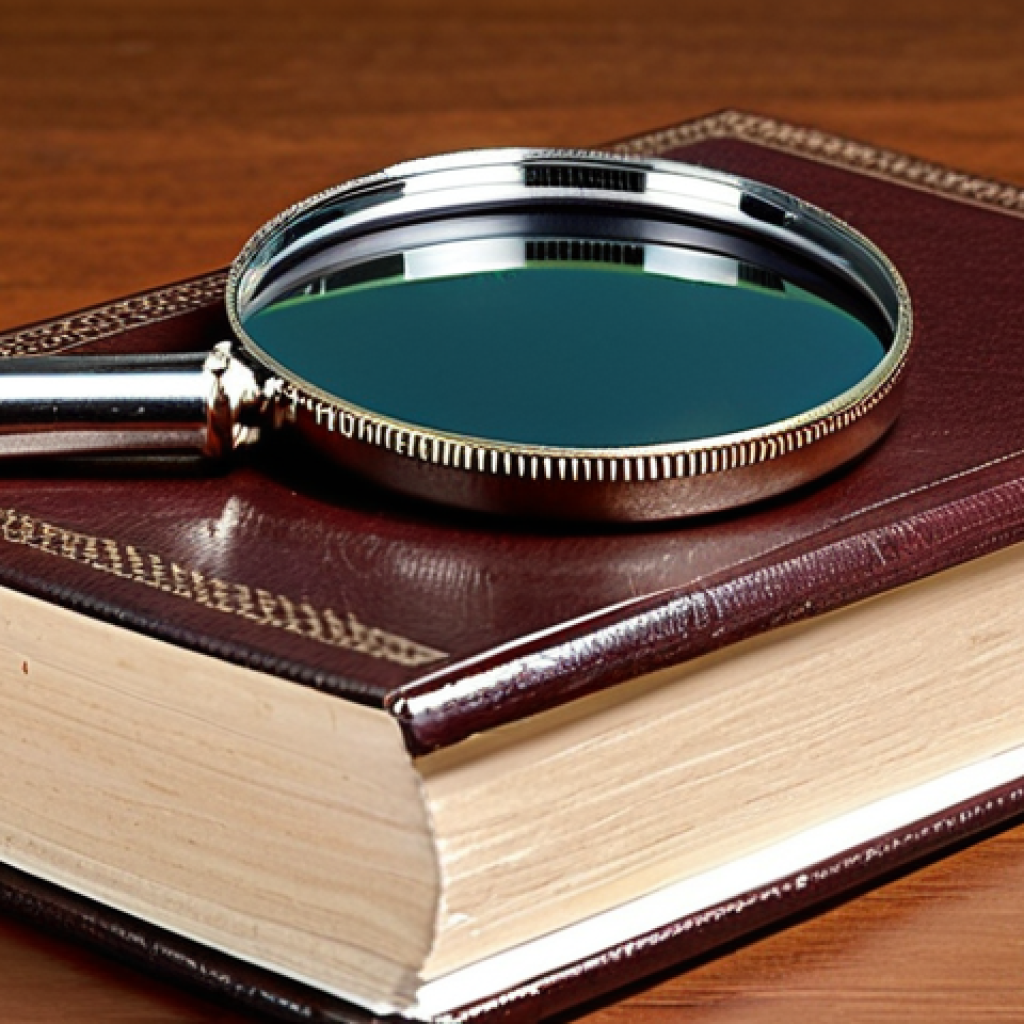Law books stacked high, a magnifying glass resting on top of the topmost book, highlighting key terms. Focus on "Rights" and "Obligations."